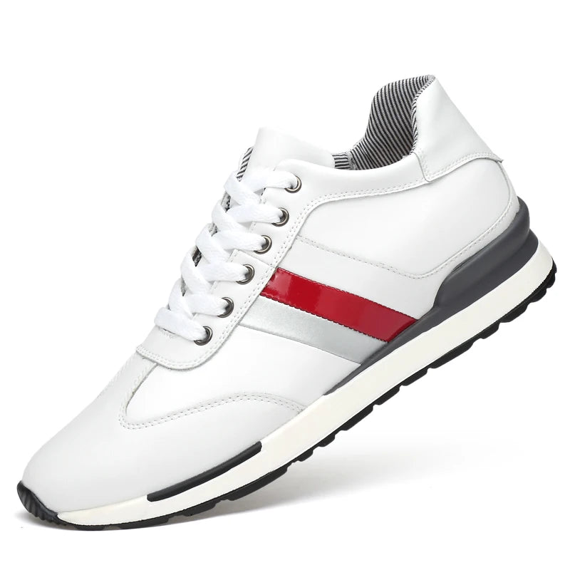 Elevator Shoes Men Sneakers Height Shoes Men Increase Shoes Increase 8CM Leather Lift Sports Leather Shoes Tall Shoes